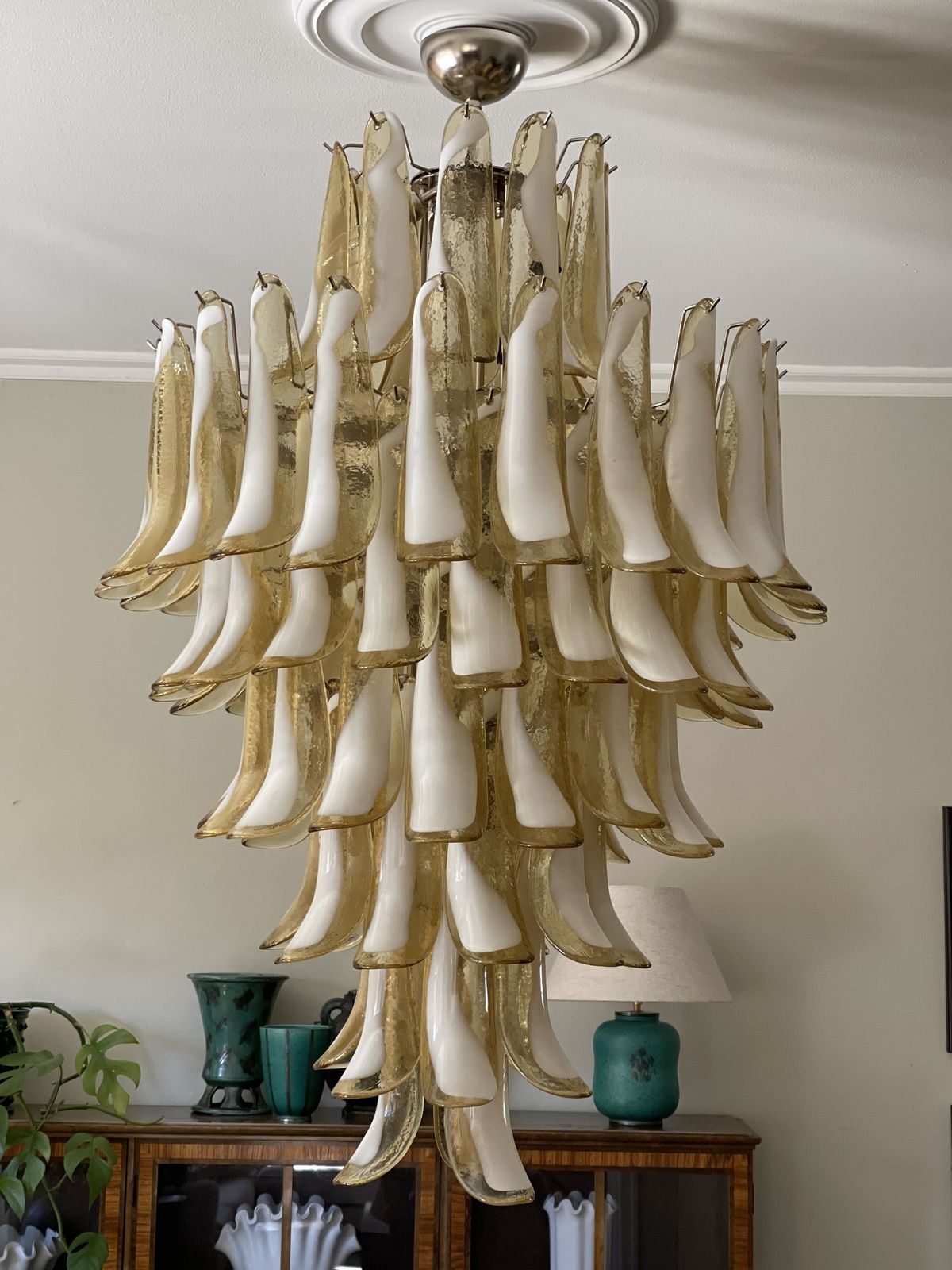 Honey Colored Murano Chandelier   Mazzega Style   Giant photo furniture