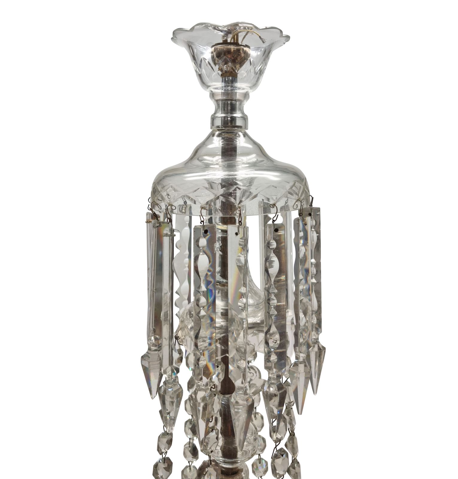 An English Twelve Light Cut Glass Chandelier photo for sale