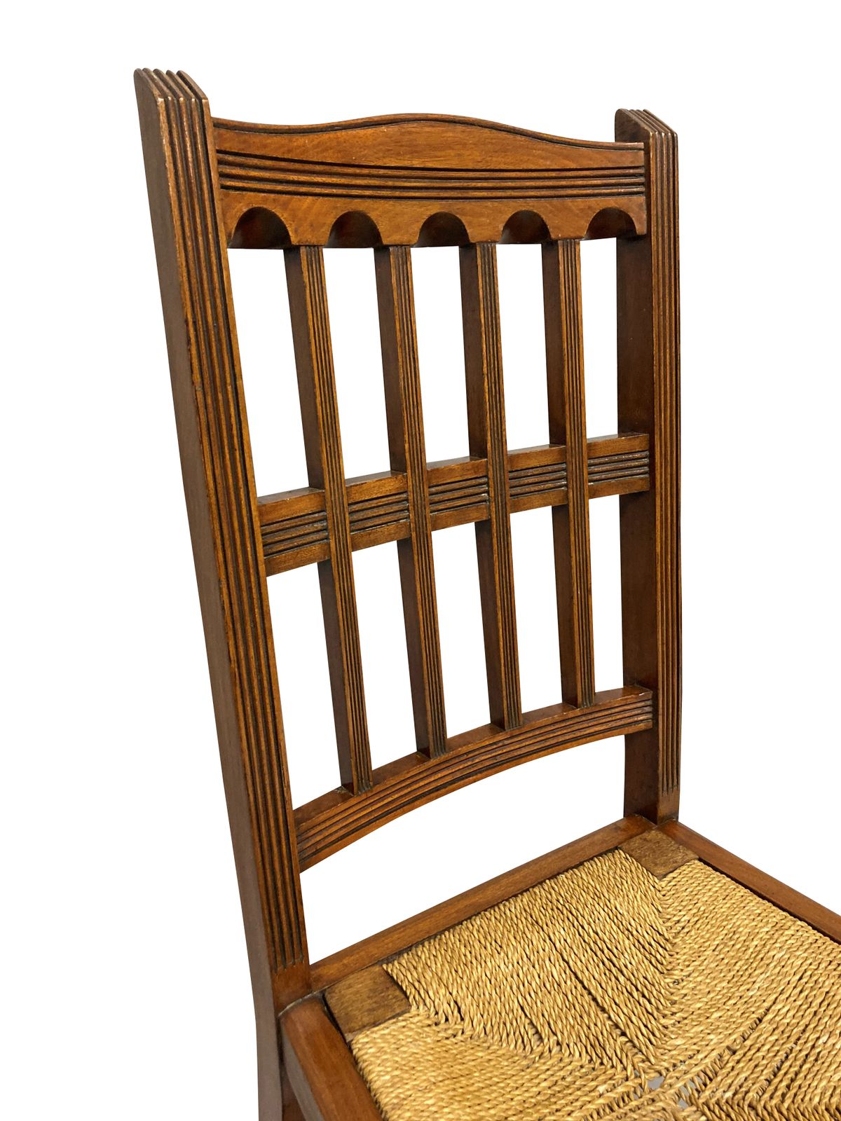 A Set Of Four English Mahogany Aesthetic Movement Dining Chairs photo Furniture