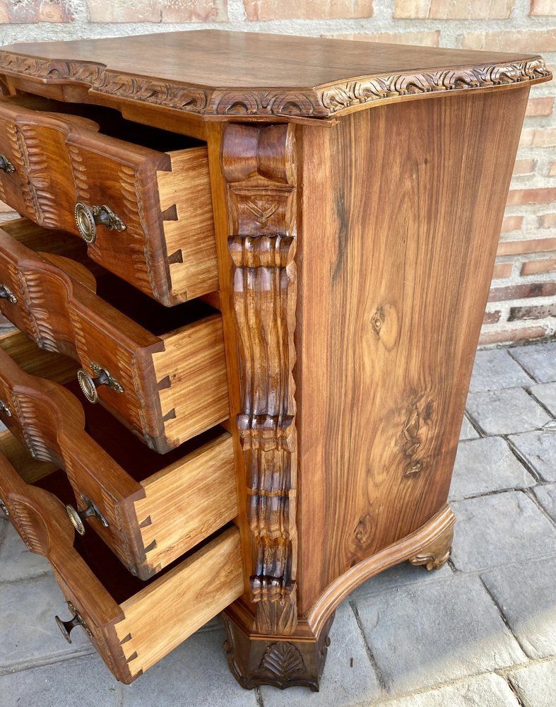 Furniture Early 20th Century Italian Burl Walnut And Fruitwood Bedside Commodes, Set Of 2 photo