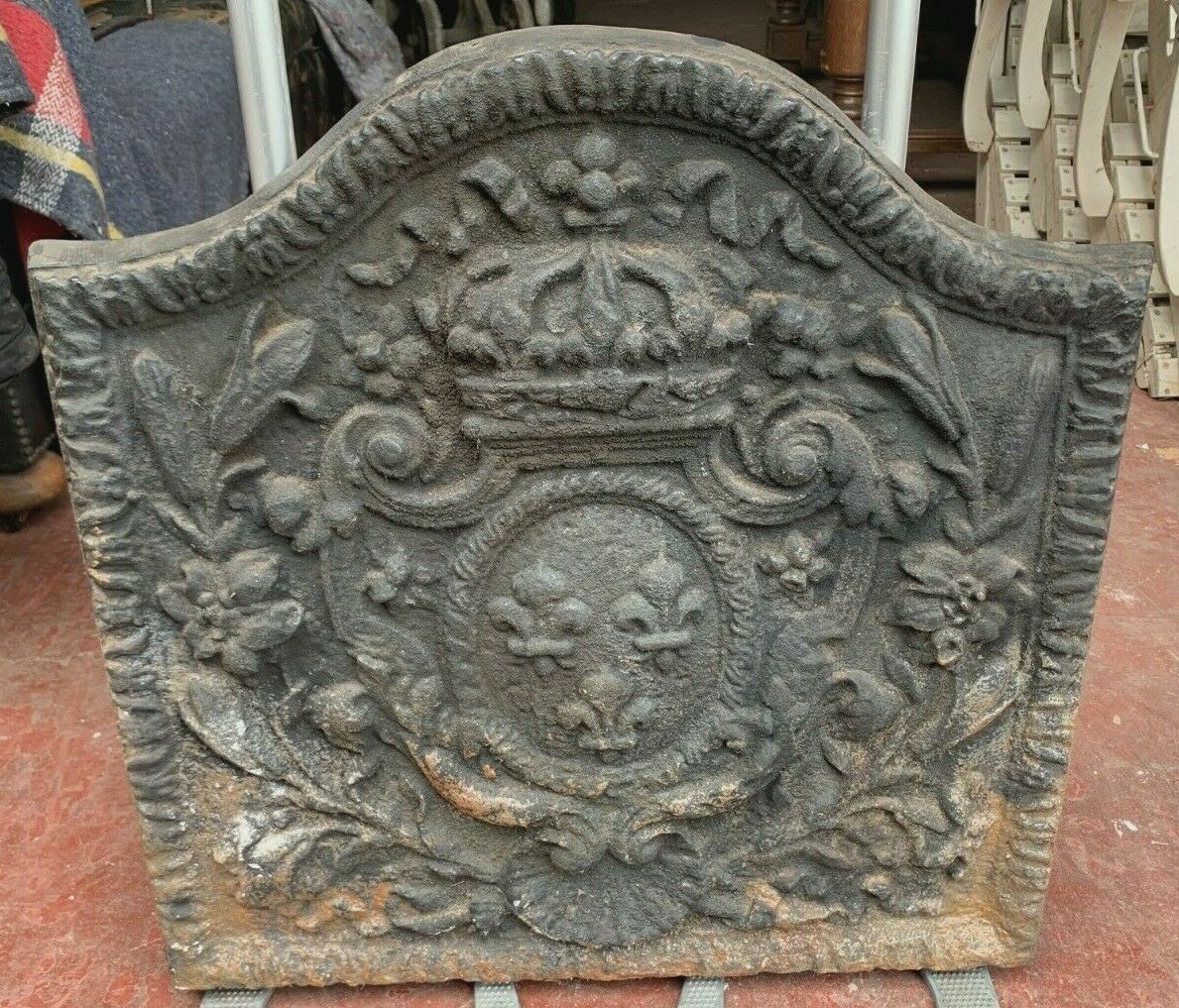 19th Century Cast Iron Fireplace Bottom Plate photo buy