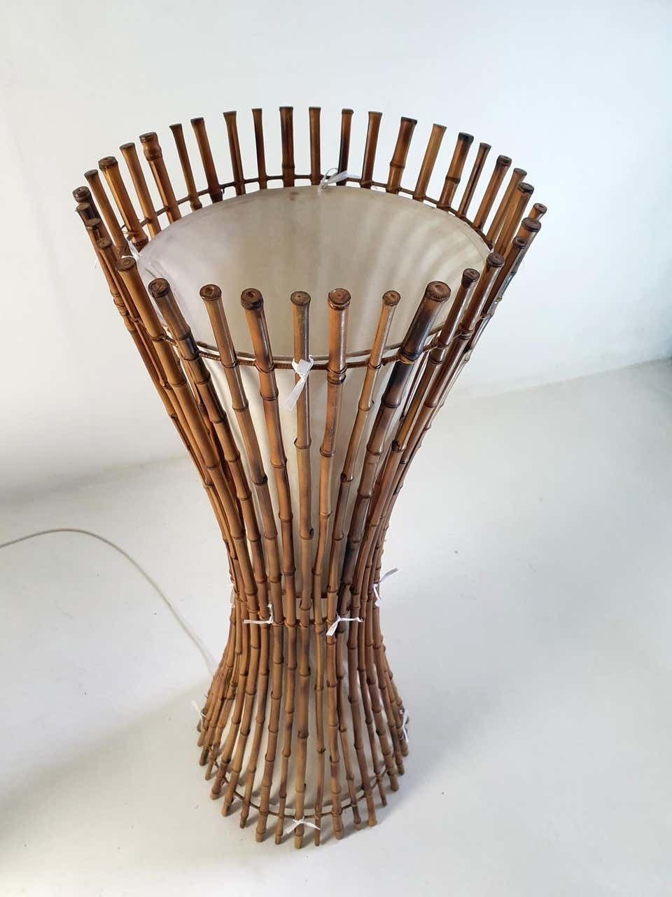 Mid Century Bamboo Floor Lamp After Franco Albini, 1960s photo buy