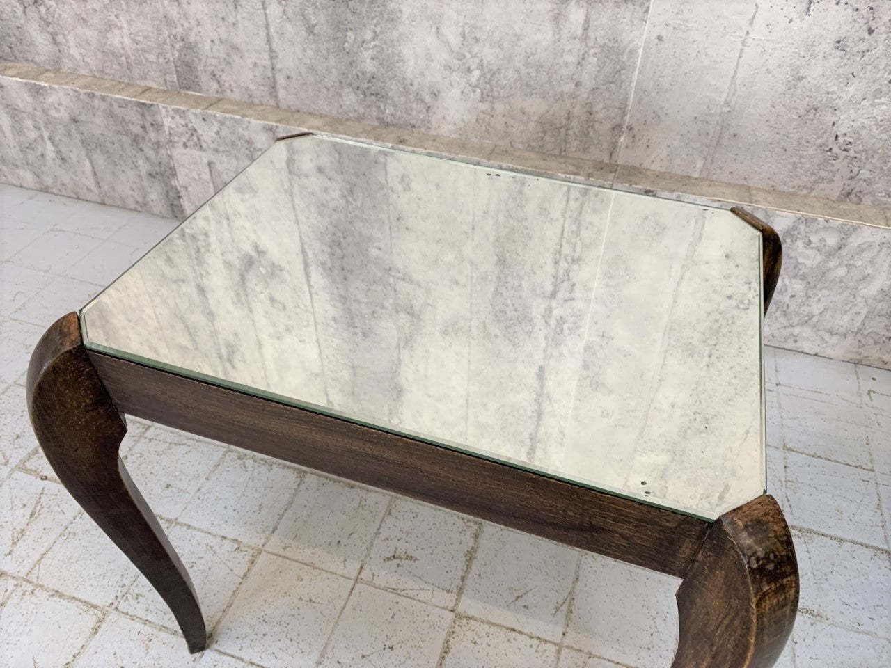 Mid Century Louis XVI Style Mirror Top Occasional Table photo for sale