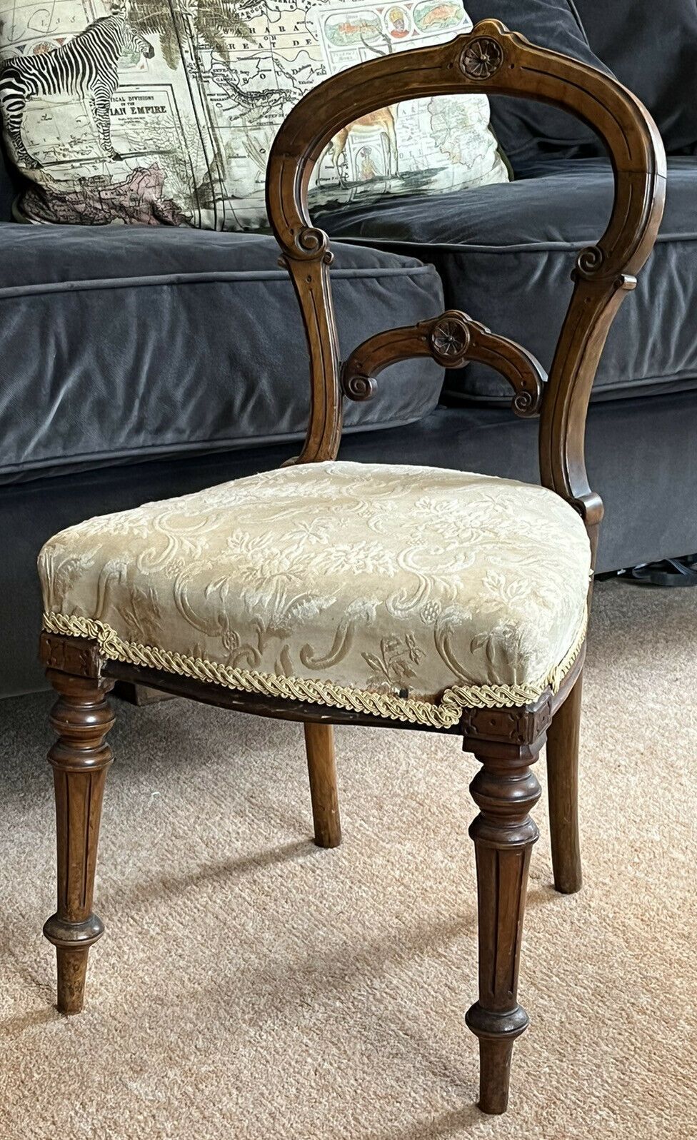 Antique Salesman Sample Chair, Made & Used By W Wallace Of Curtain Rd, London.