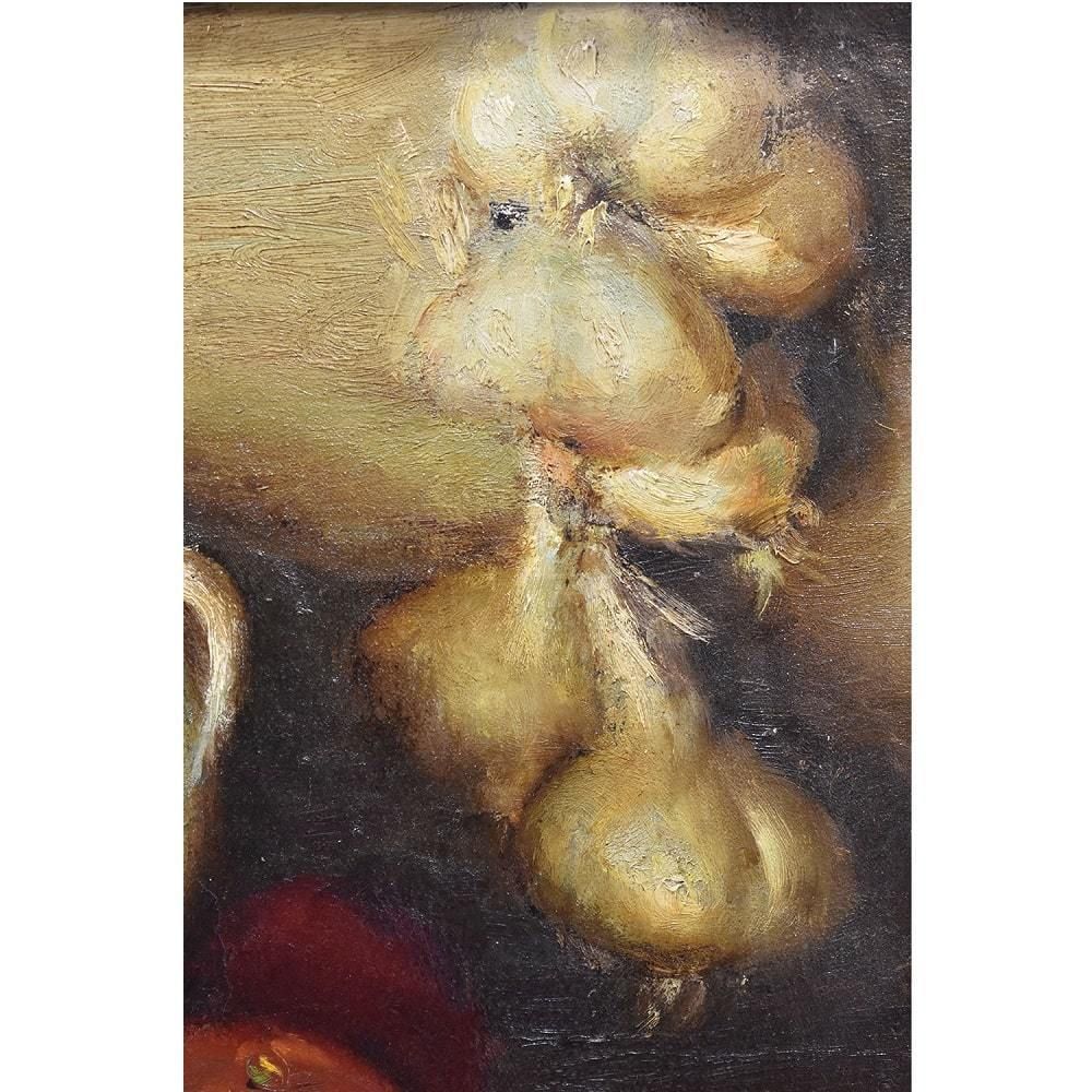 Antique Still Life With Fruit Painting, Dyf Marcel, Oil On Canvas, Early 20th Century. (Qnm395) photo 3500.0