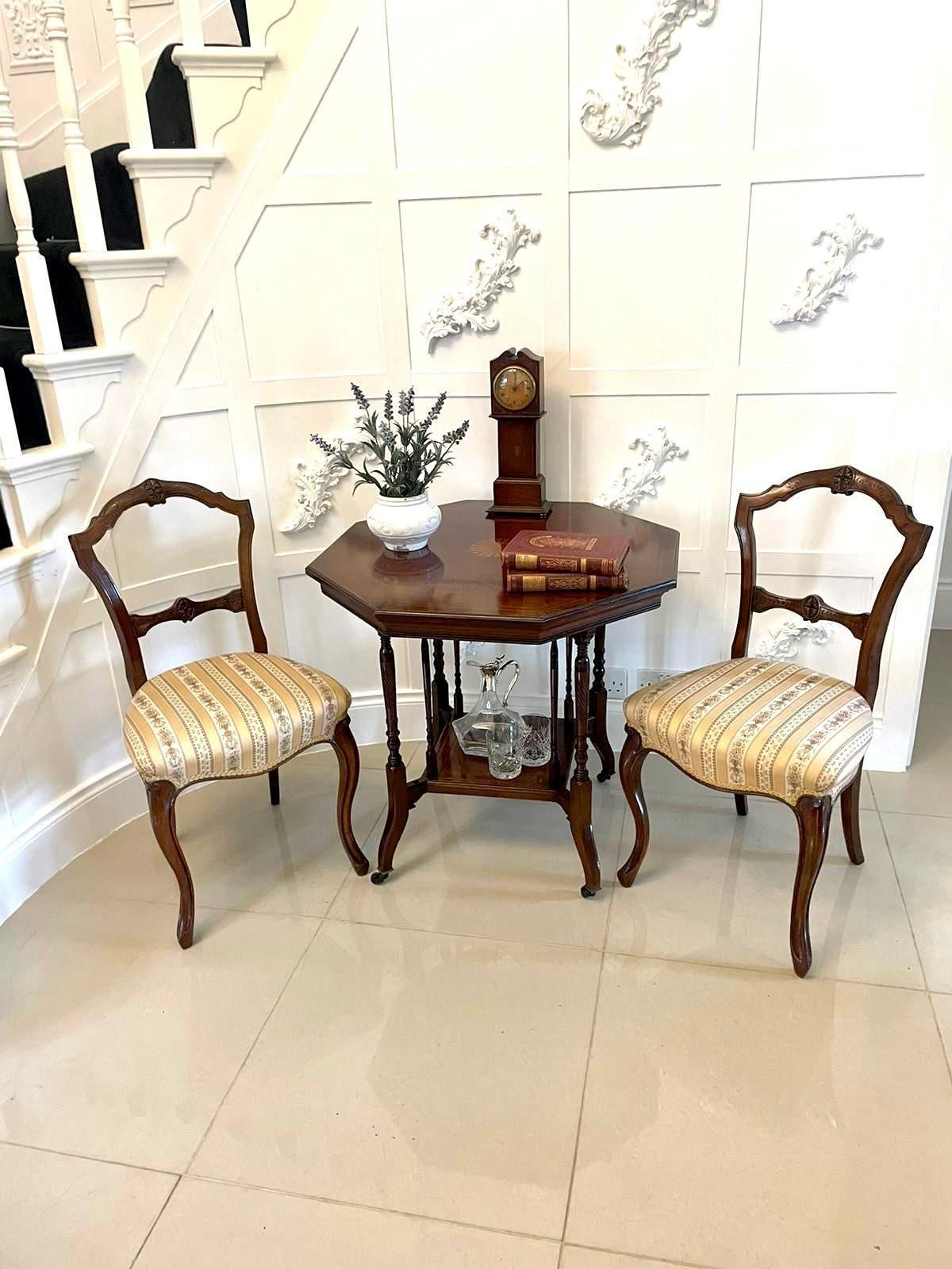 Pair Of Antique Victorian Quality Carved Walnut Side Chairs photo furniture
