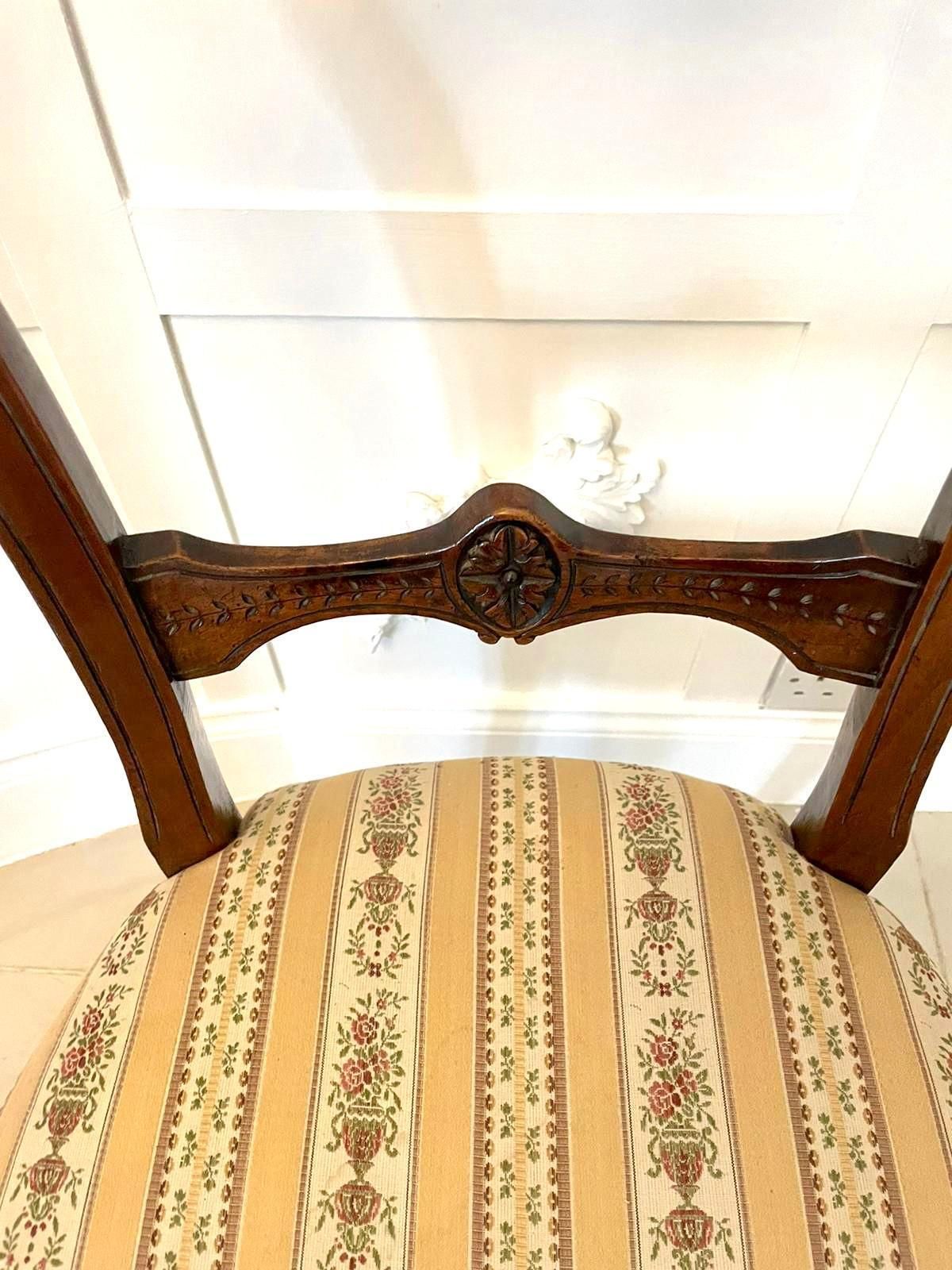 photo buy Pair Of Antique Victorian Quality Carved Walnut Side Chairs