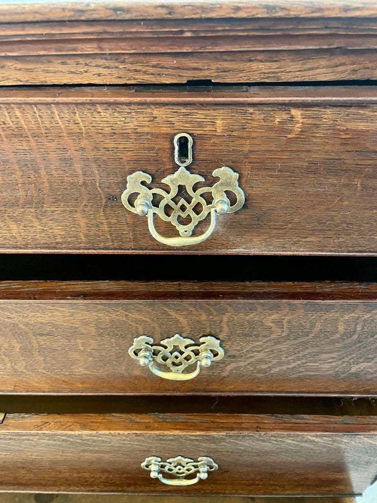 Antique George III Quality Oak Chest Of Drawers photo vintage