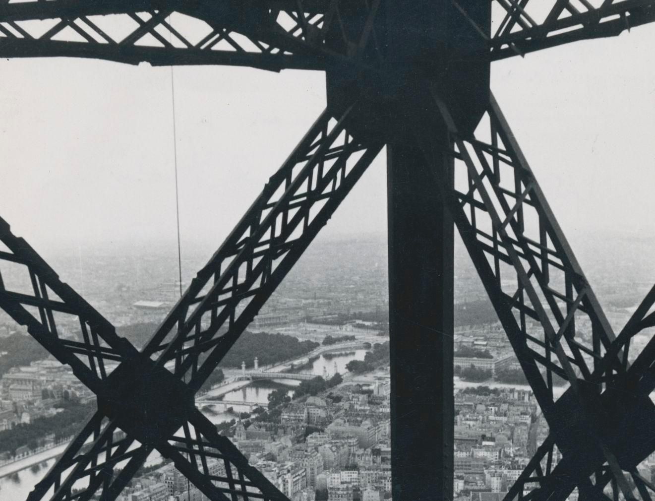 Eiffel Tower  Street Photography  Black And White France 1950s photo for sale