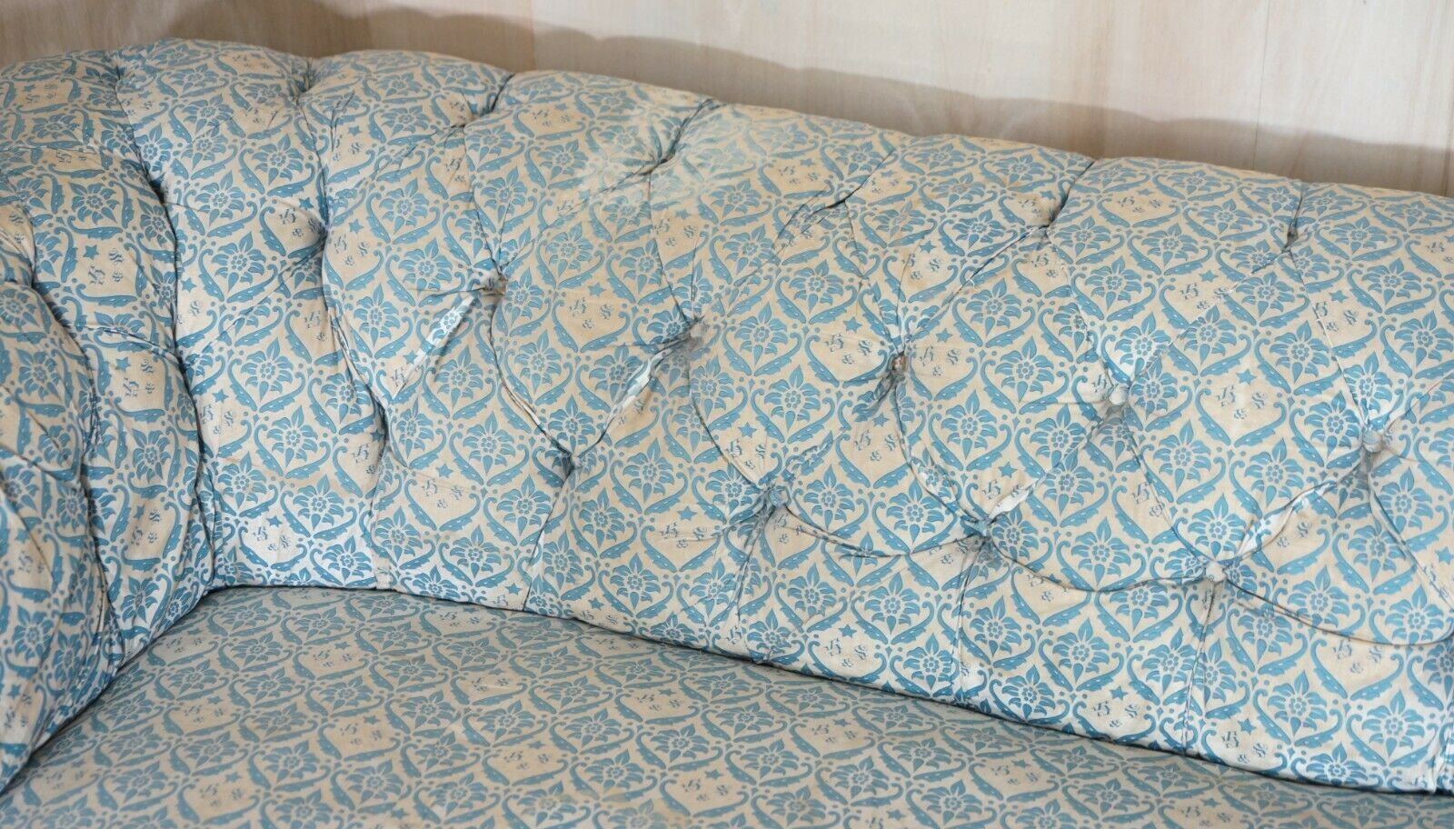 Unrestored Antique Victorian Howard & Son's Chesterfield Sofa Inc Ticking Fabric photo 15000.0
