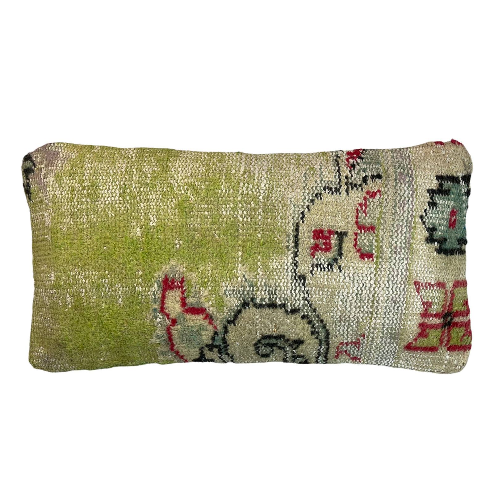 12'' X 24'' Vintage Hand Made Rug Cushion Cover, 30 X 60 Cm Decorative Rug Pillow Cover, Large Vintage Turkish Rug Cushion Cover photo vinterior