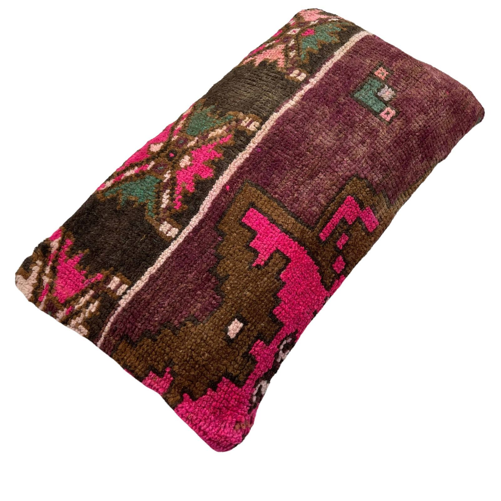 photo for sale 12'' X 24'' Vintage Hand Made Rug Cushion Cover, 30 X 60 Cm Decorative Rug Pillow Cover, Large Vintage Turkish Rug Cushion Cover