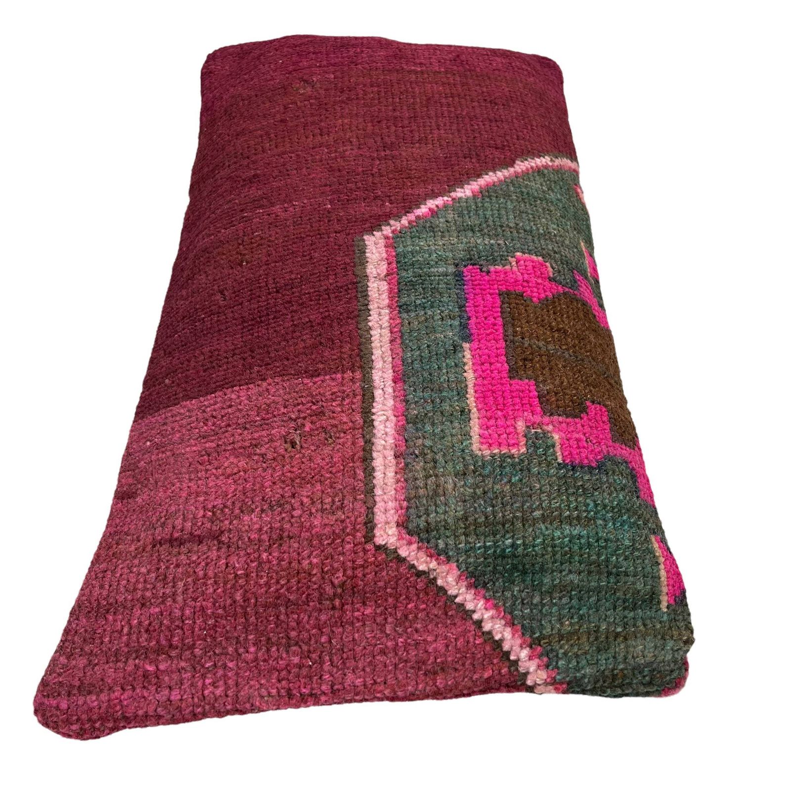 12'' X 24'' Vintage Hand Made Rug Cushion Cover, 30 X 60 Cm Decorative Rug Pillow Cover, Large Vintage Turkish Rug Cushion Cover photo Textiles