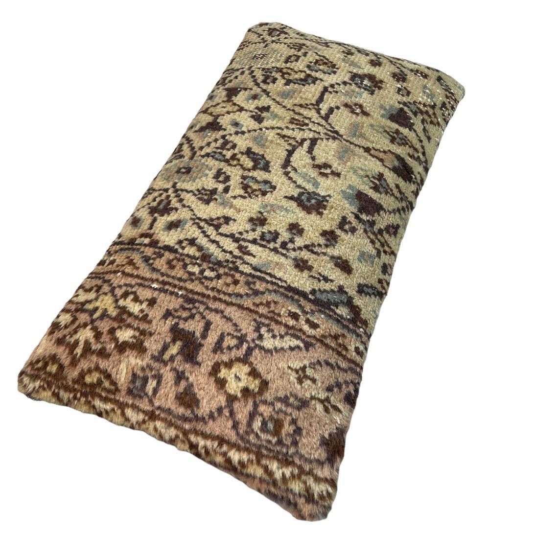 Vintage Hand Made Rug Cushion Cover  Decorative Rug Pillow Cover, Large Vintage Turkish Rug Cushion Cover photo furniture