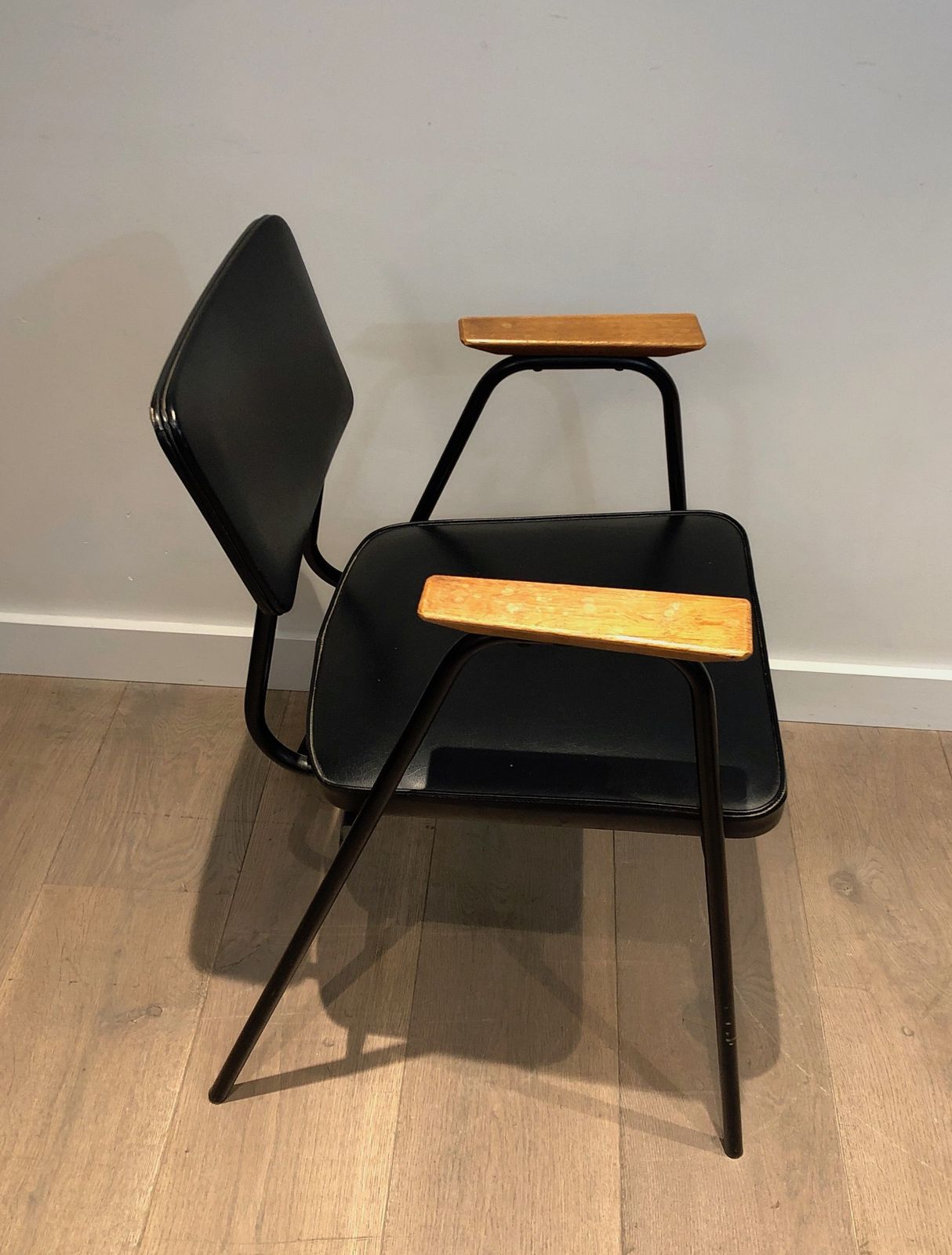 Pair Of Black Lacquered Armchairs By Willy Van De Meeren, Circa 1950 photo buy