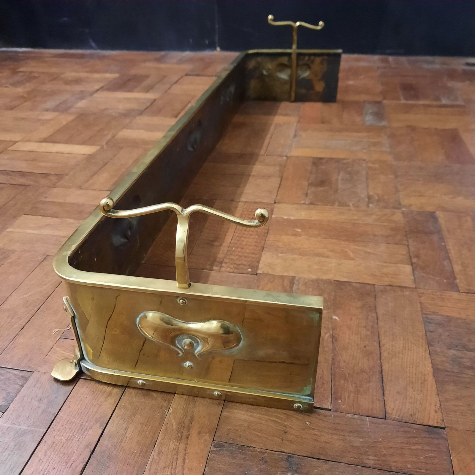 Arts & Crafts Brass Fire Fender photo 360.0