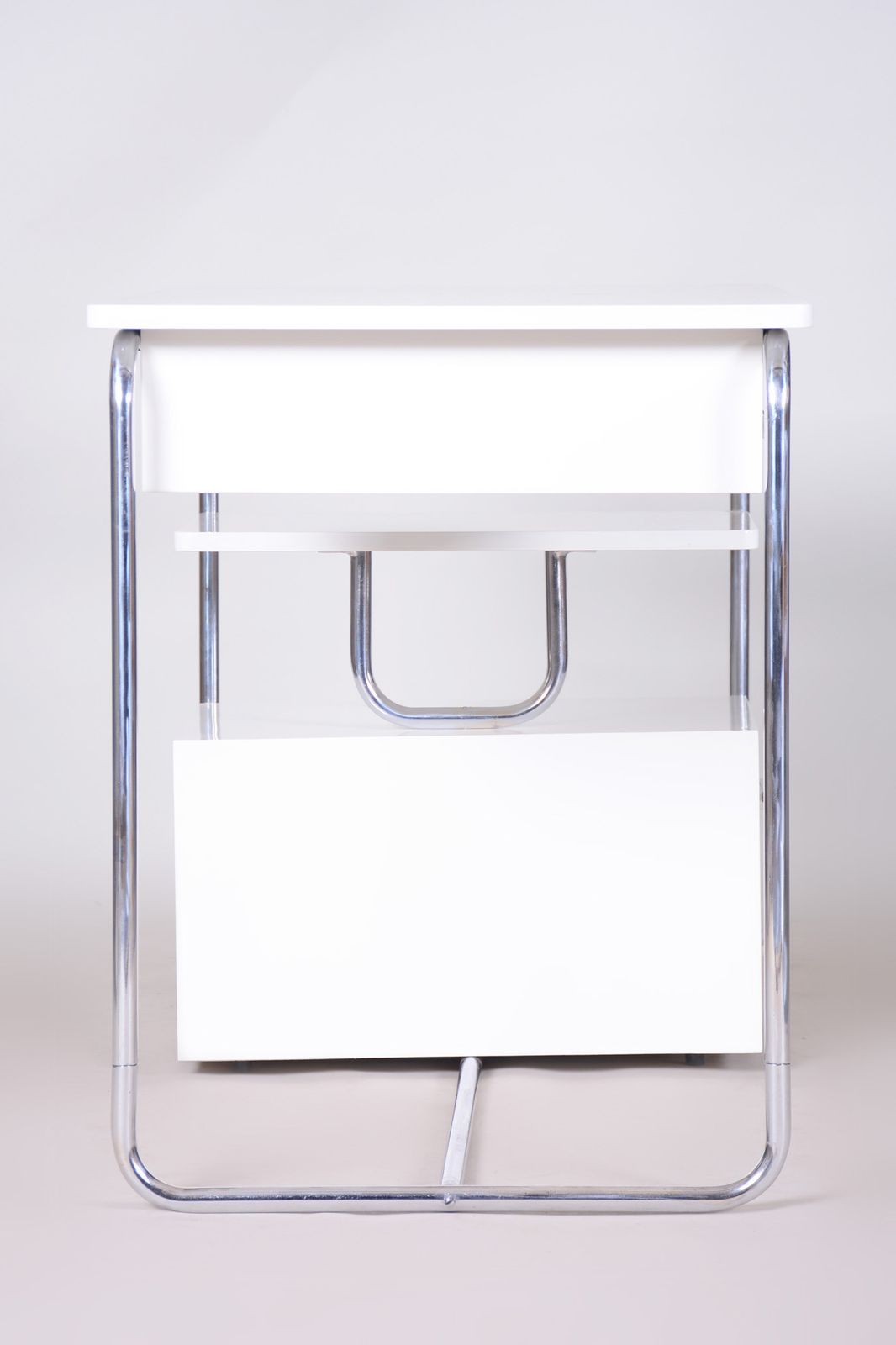 White Bauhaus Writing Desk Made In 1930s Germany   Restored photo Furniture