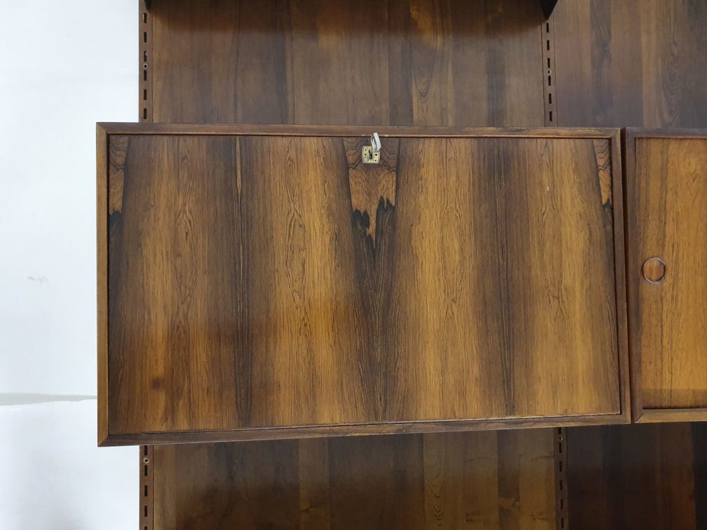 Rosewood Wall Unit By Kai Kristiansen For Feldballes Mobelfabrik, Denmark 1950's photo vinterior