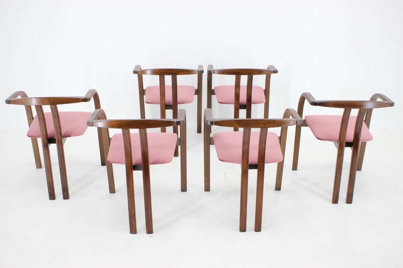 1980s Set Of 6 Rare Dining/Side Chairs By Ton photo vinterior