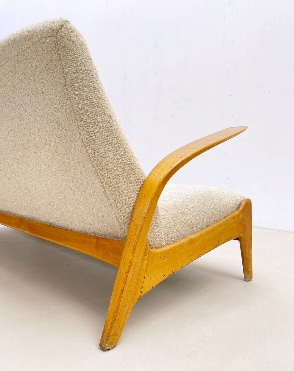 1960's Wooden Sofa By De Ster Gelderland photo vintage