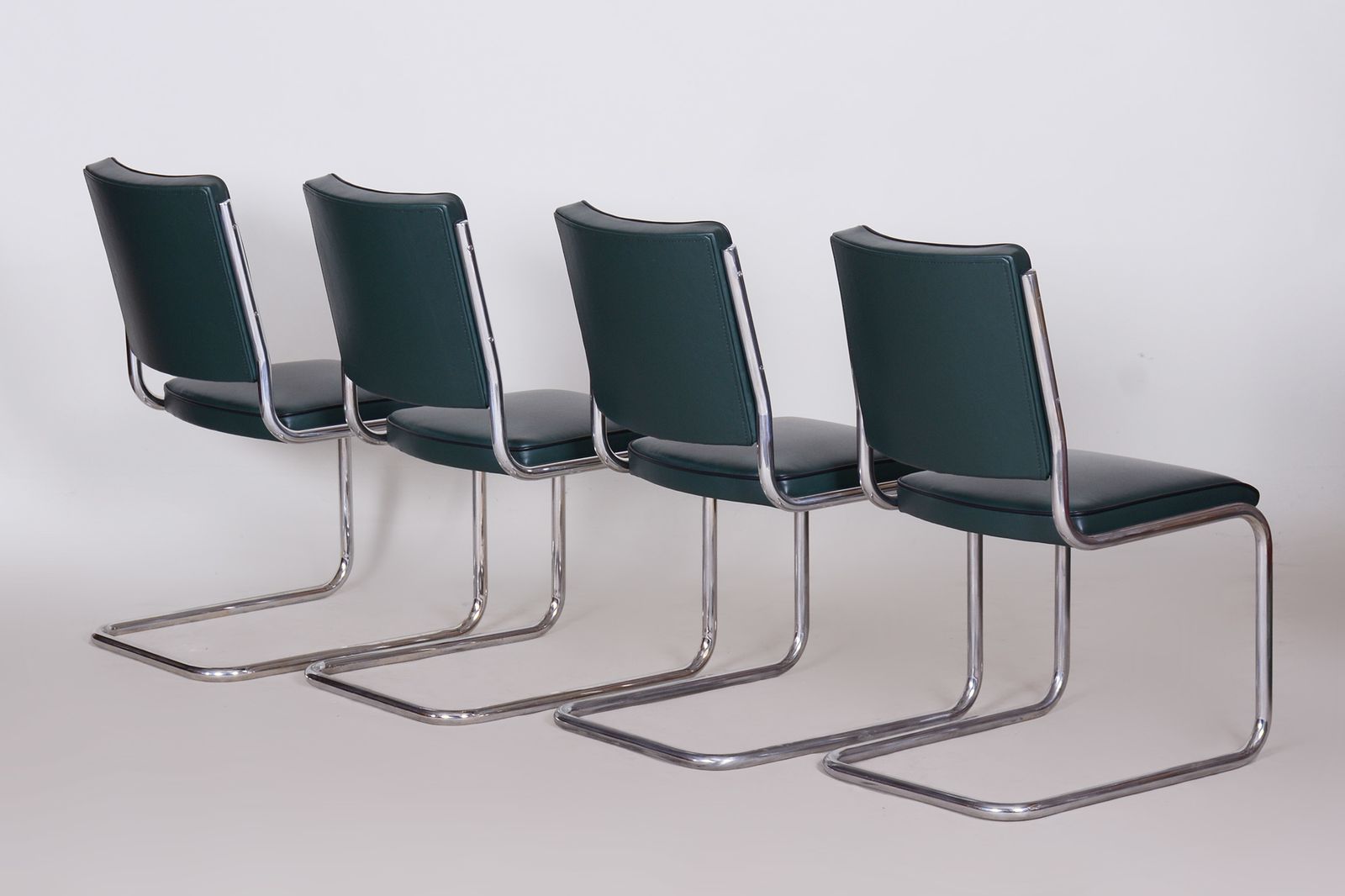 4052.0 Set Of Four Bauhaus Dining Chairs Designed By Anton Lorenz For Slezak Factories photo