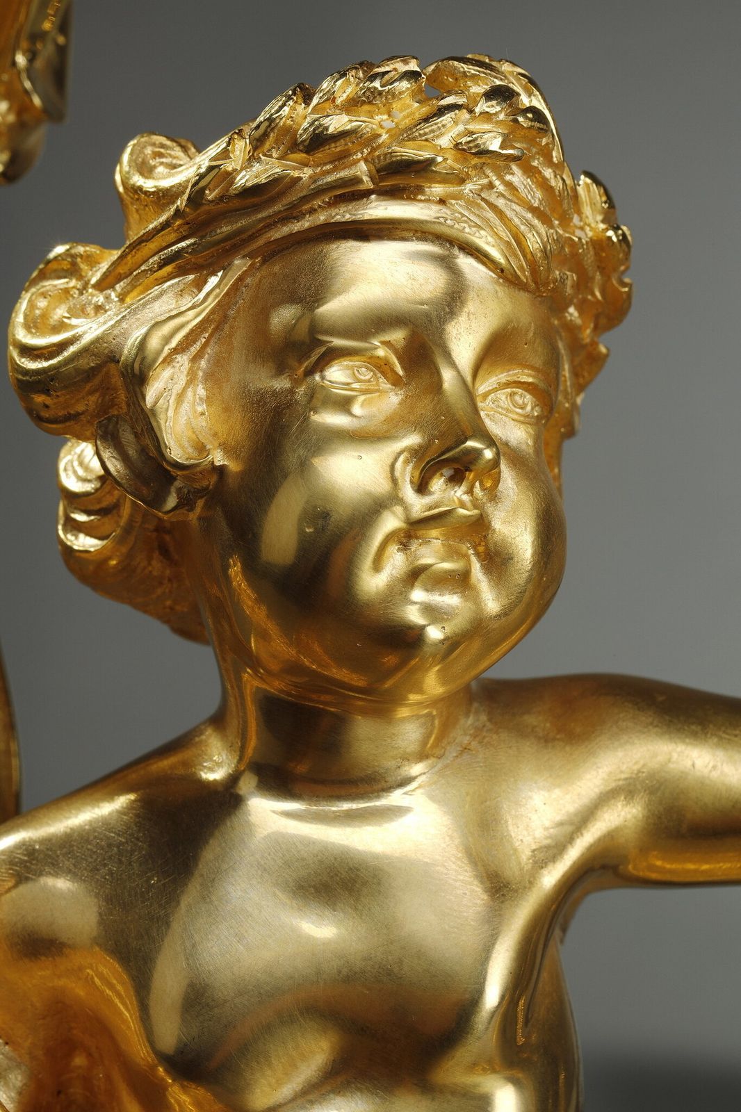 photo vinterior Pair Of Gilt Andirons In The Louis XV Style Bronze