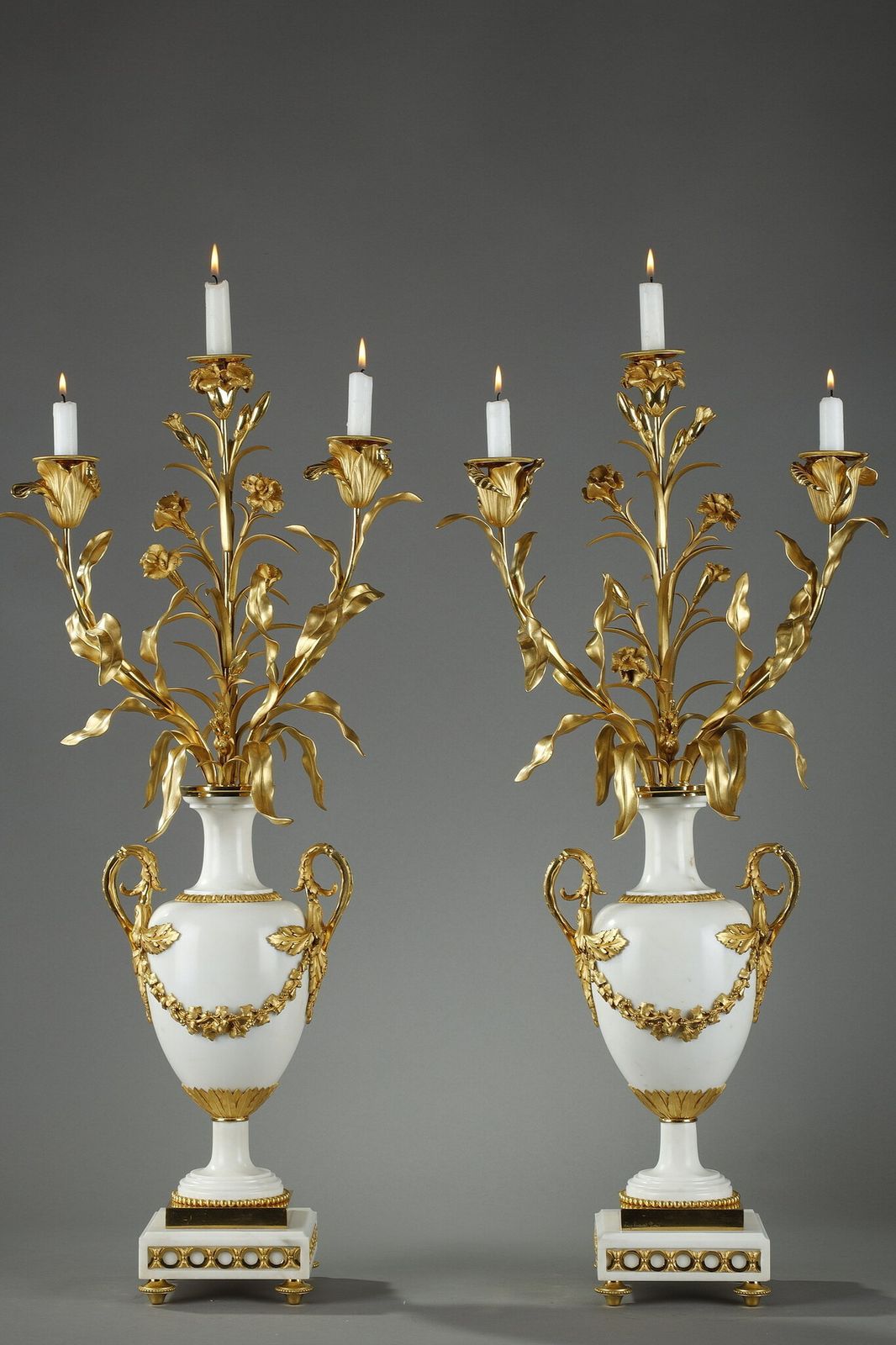 Pair Of Very Large Baluster Candelabras, Signed Eugène Hazart photo furniture