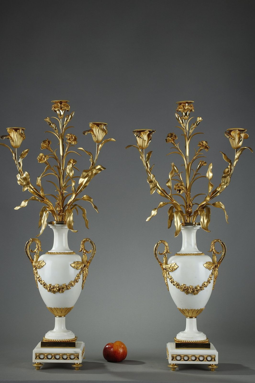Pair Of Very Large Baluster Candelabras, Signed Eugène Hazart photo for sale