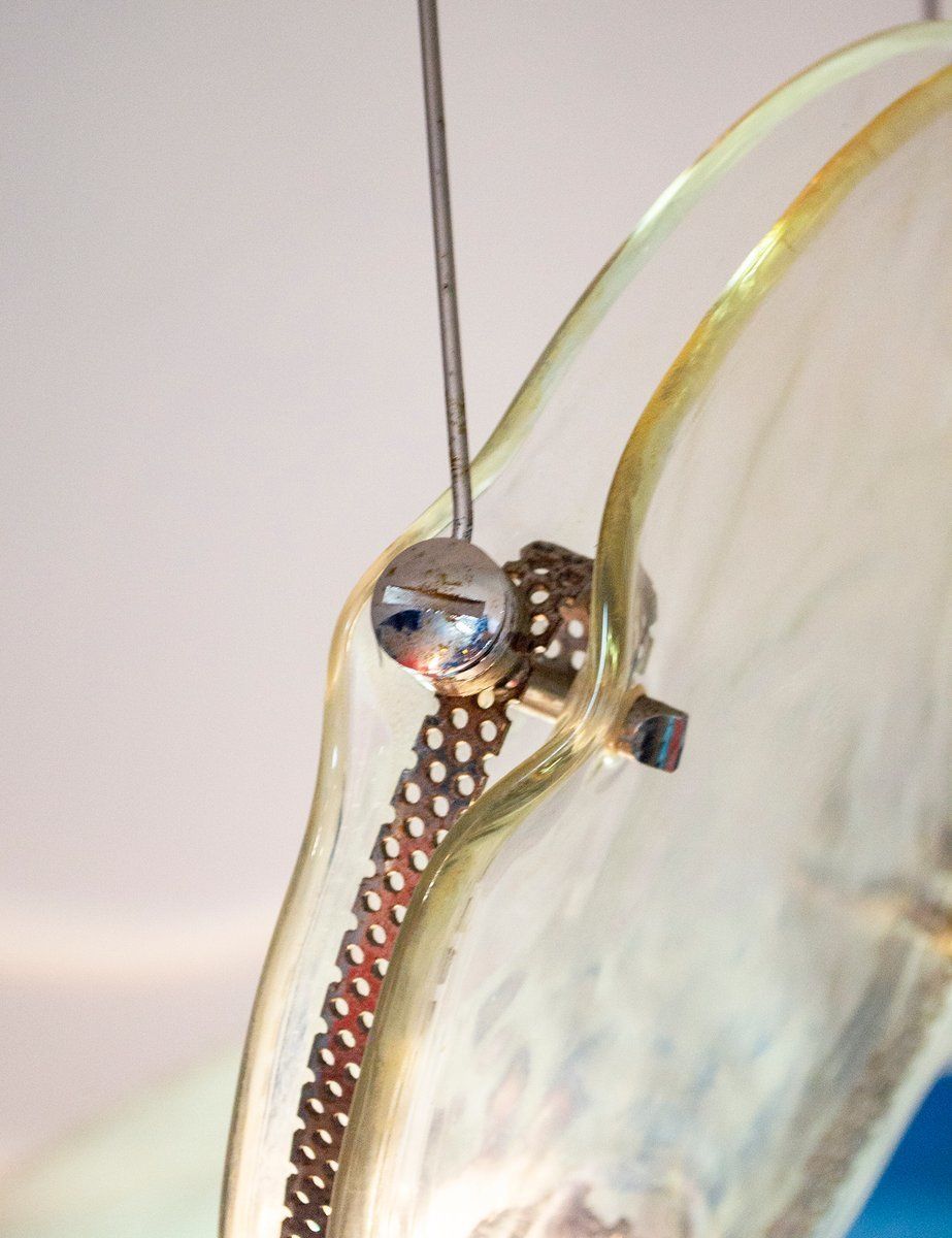 Postmodern Glass Ceiling Lamp From Saporiti Italia, 1980s photo vinterior