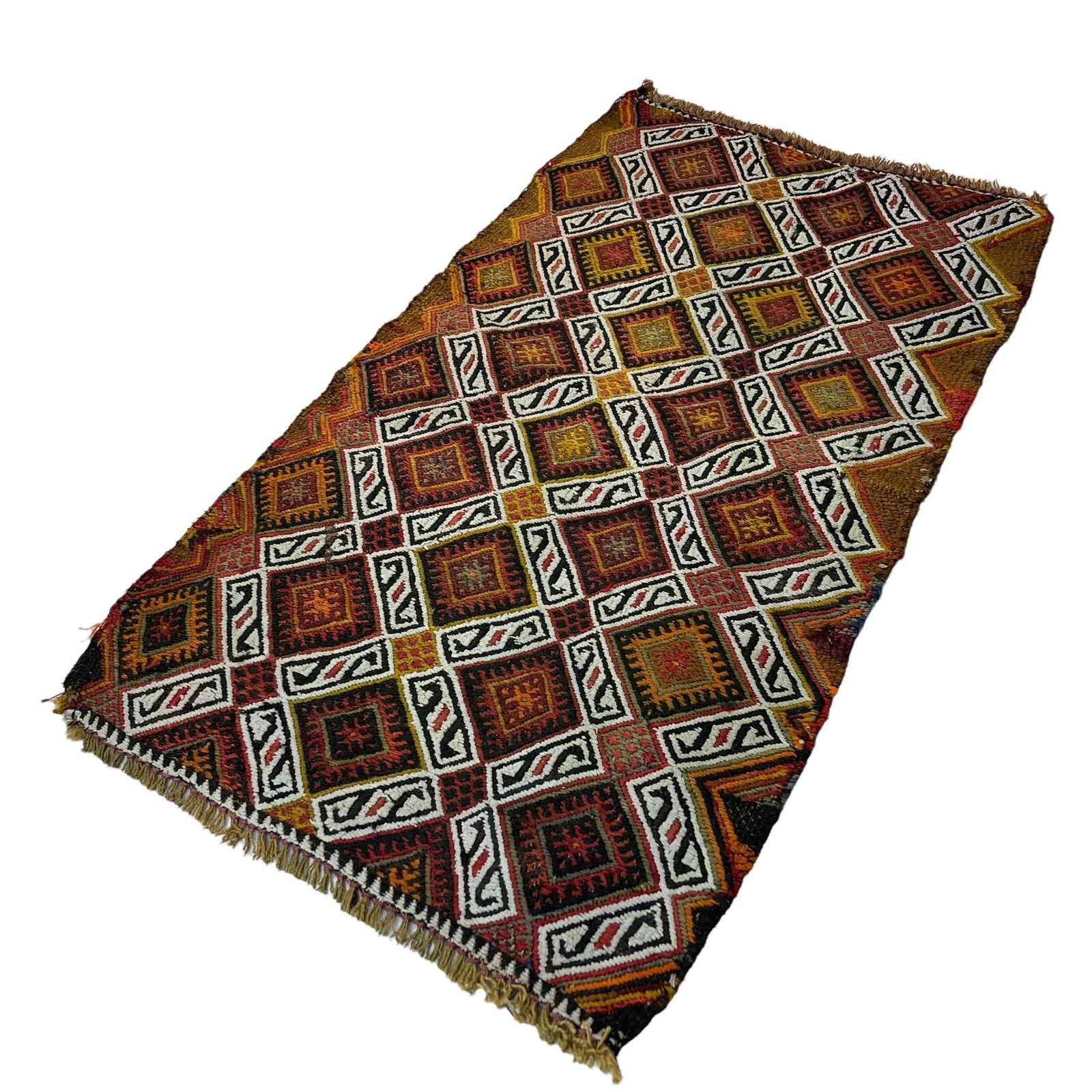 photo furniture Traditioneel Turks Mini Kilimkleed, Vintage Anatolisch Turks Kilimkleed, 90 X 52 Cm