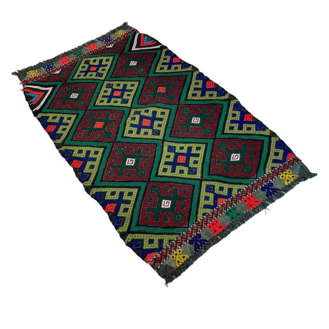 Traditional Turkish Mini Kilim Rug , Vintage Anatolian Turkish Kilim Rug photo for sale
