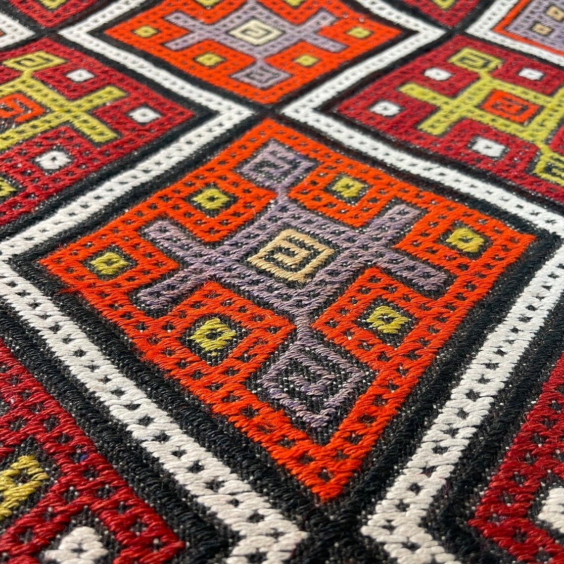 photo for sale Traditional Turkish Mini Kilim Rug , Vintage Anatolian Turkish Kilim Rug