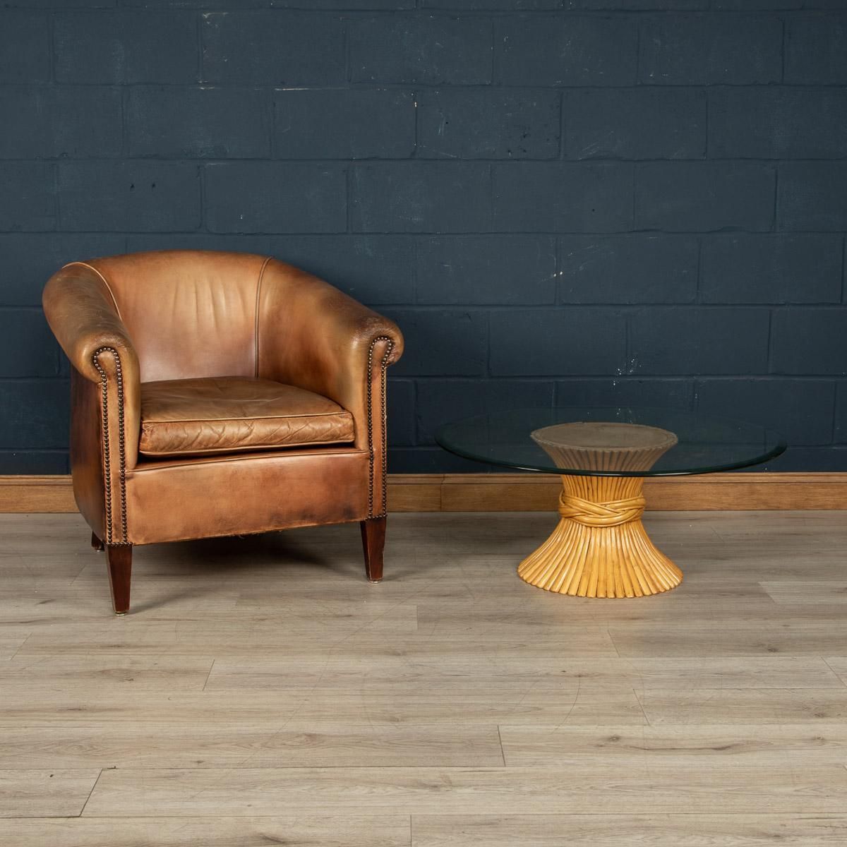 20th Century "Sheaf Of Wheat" Coffee Table By Mcguire, C.1970 photo furniture