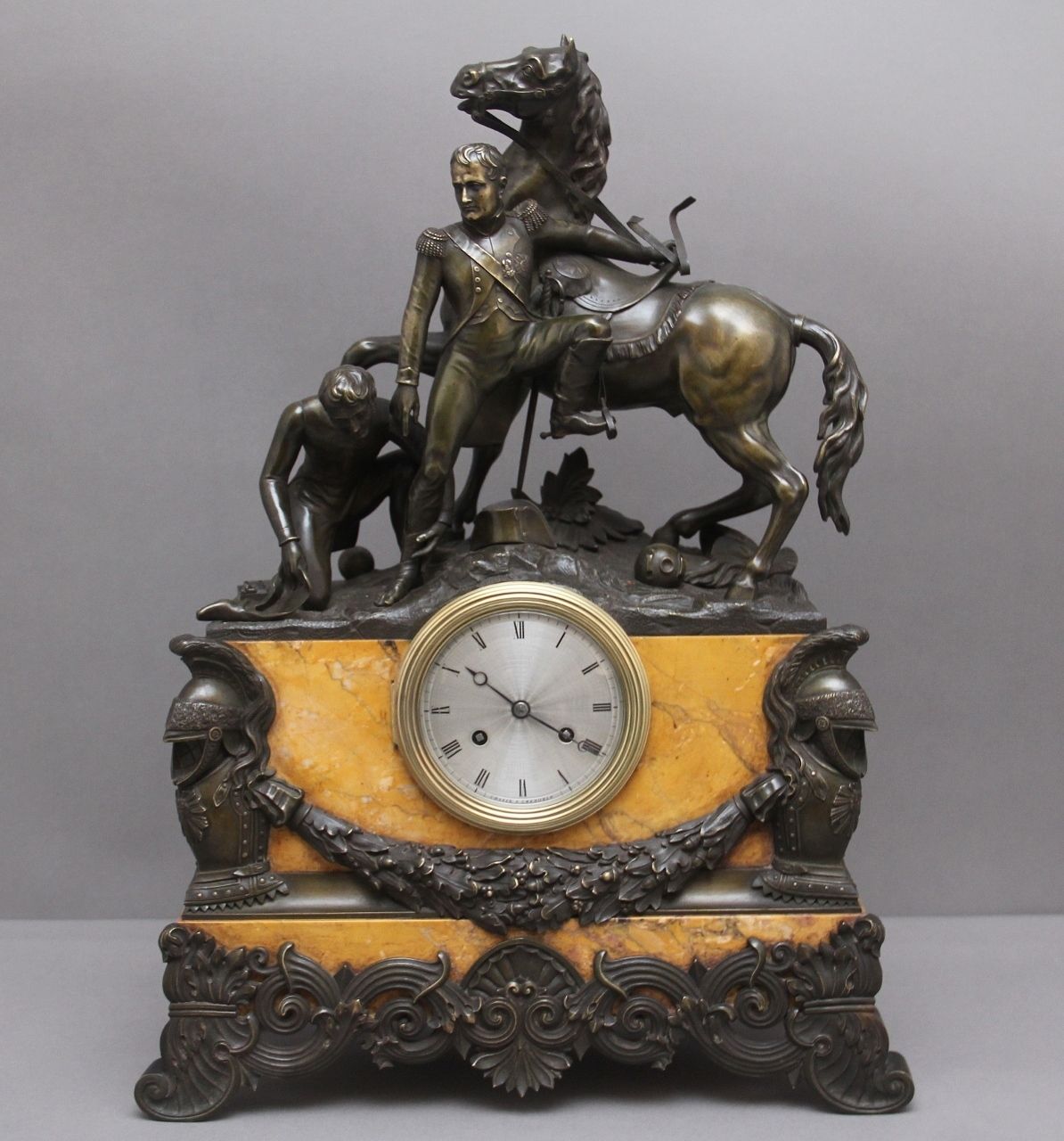 Fabulous Quality Early 19th Century Marble And Bronze Mantle Clock