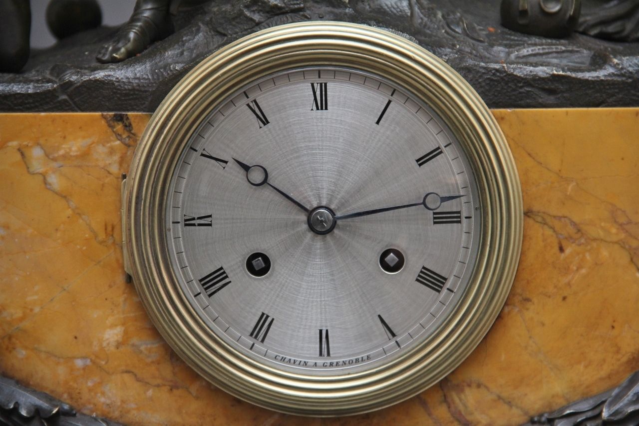 photo vinterior Fabulous Quality Early 19th Century Marble And Bronze Mantle Clock