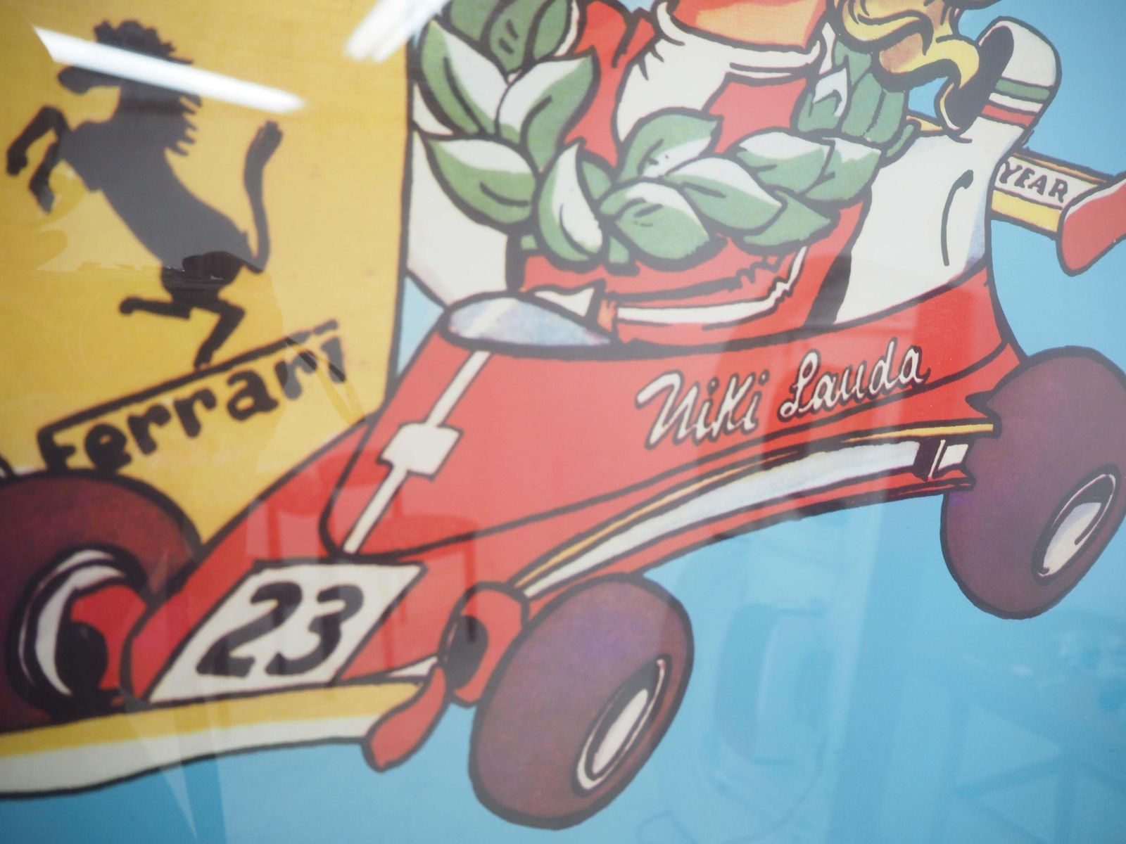 Vintage Poster Caricature Of Niki Lauda, 1970s photo for sale