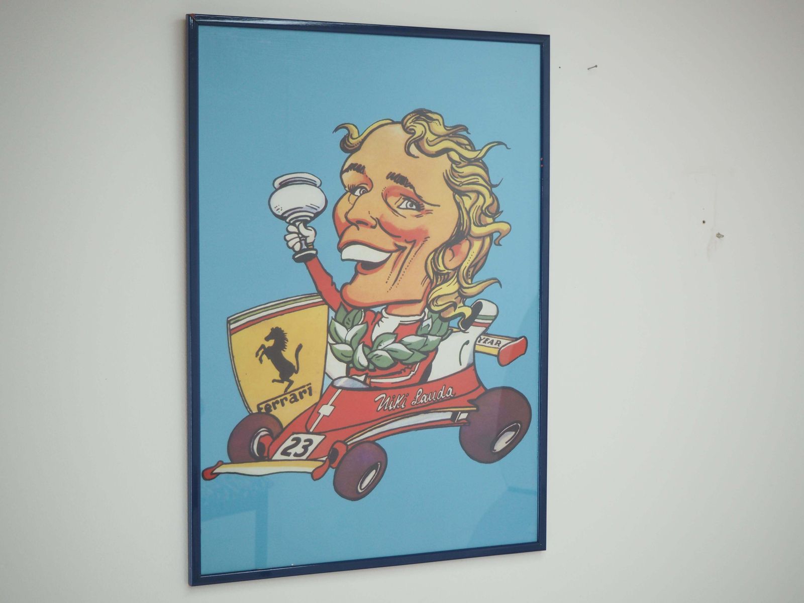 Vintage Poster Caricature Of Niki Lauda, 1970s photo buy
