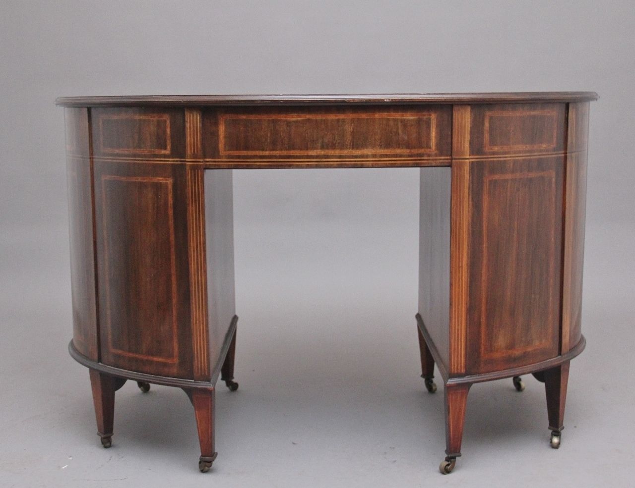19th Century Inlaid Mahogany Kidney Shaped Desk photo buy