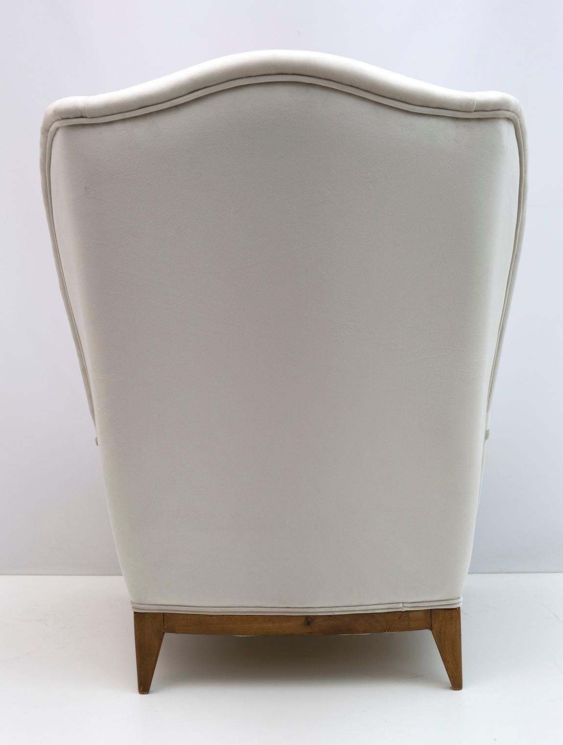 Pair Of Paolo Buffa Mid Century Modern Italian Velvet Armchairs, 1950s photo vinterior