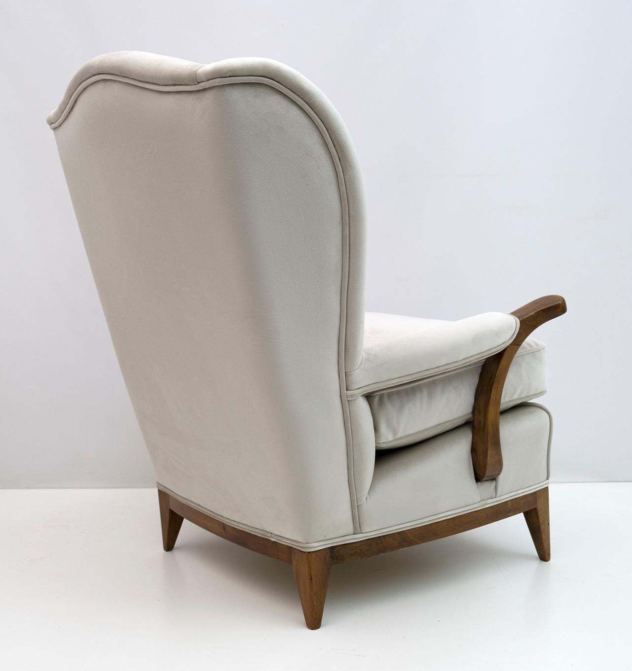 Pair Of Paolo Buffa Mid Century Modern Italian Velvet Armchairs, 1950s photo buy