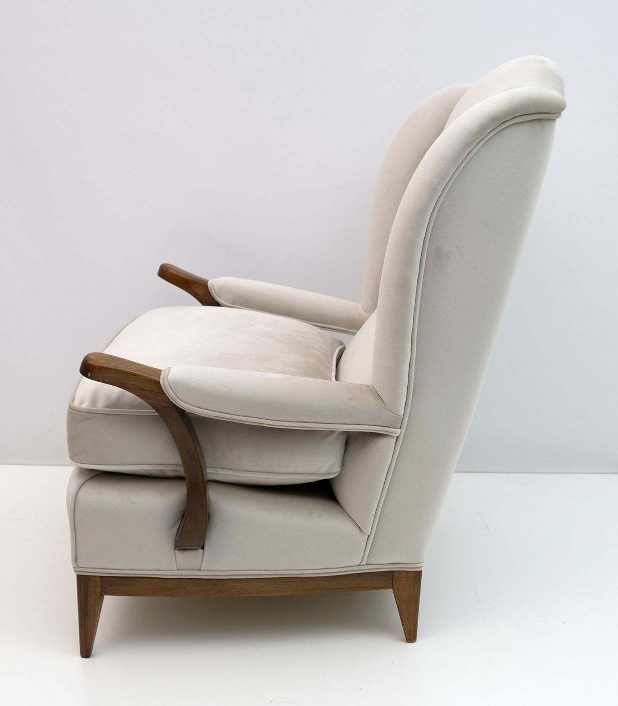 8252.0 Pair Of Paolo Buffa Mid Century Modern Italian Velvet Armchairs, 1950s photo