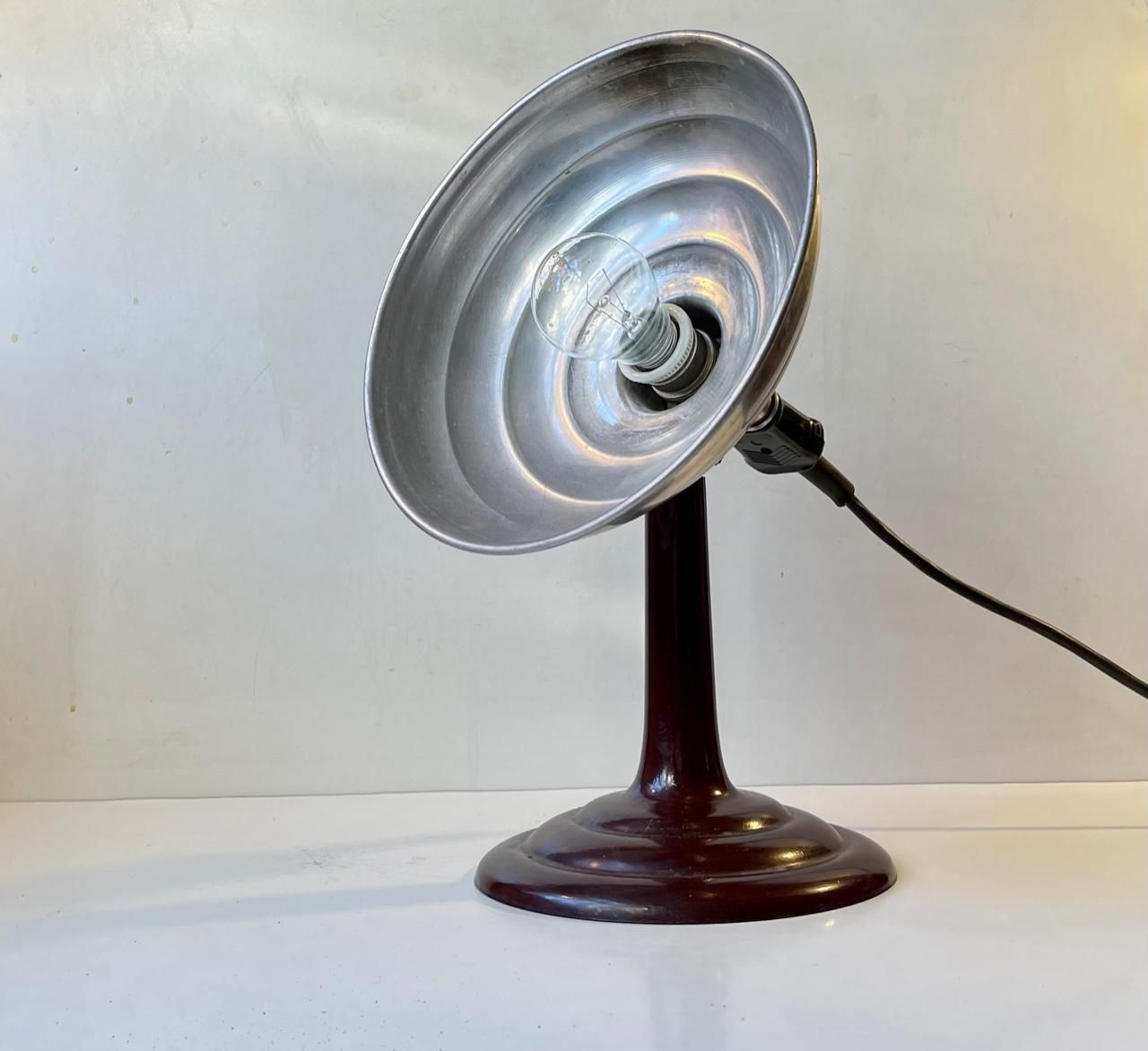 Industrial Bauhaus Table Lamp In Bakelite And Aluminum, 1930s photo for sale