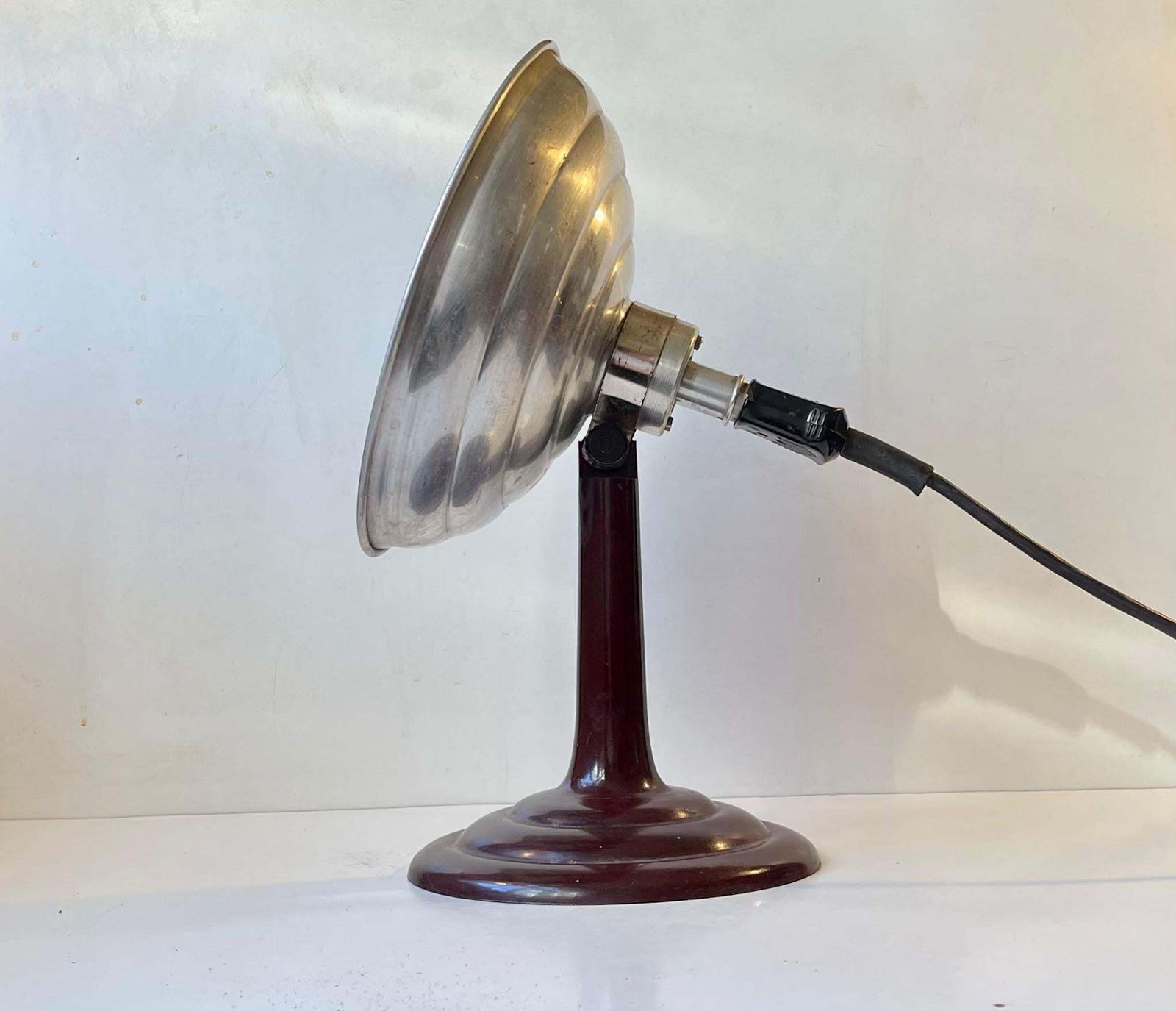 Industrial Bauhaus Table Lamp In Bakelite And Aluminum, 1930s photo vintage