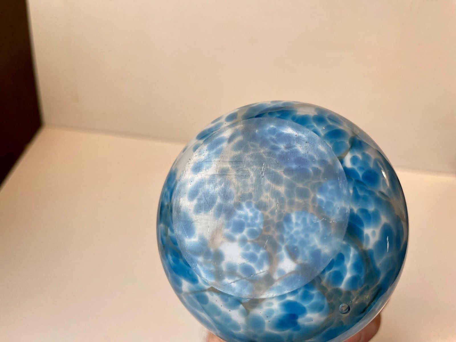 Bohemian Art Deco Vase In Blue Spatter Glass, Antonin Rükl & Sons, 1930s photo Home Decor