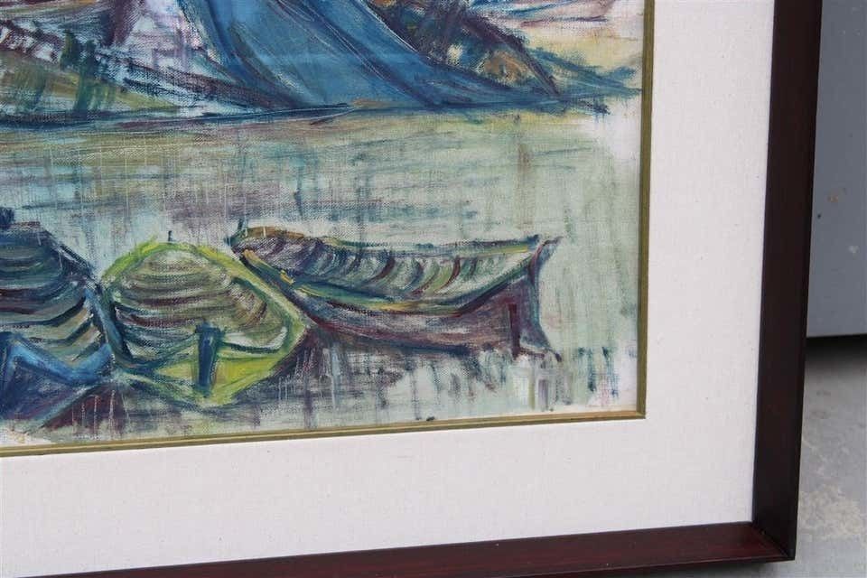 Oil Painting Rainer Kriester 1960 With Children Cala Di Palermo Very Rare Work photo buy