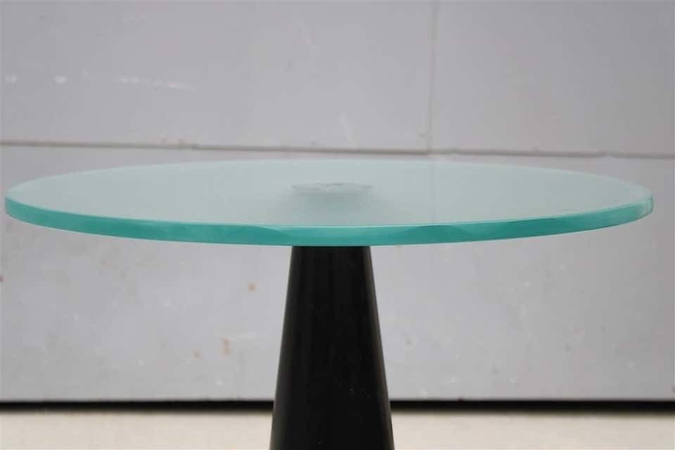 Coffe And Cocktail Table 1980 Black Piramid Satin Glass Top Italian Design photo 1569.0