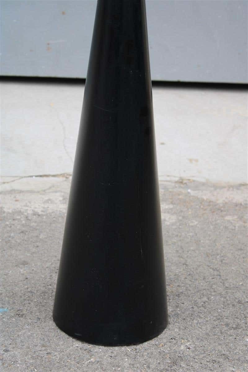 Coffe And Cocktail Table 1980 Black Piramid Satin Glass Top Italian Design photo vinterior