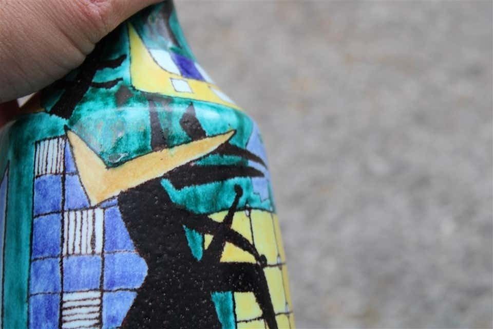 Bottle Ceramic Castelli Futuristic 1961 Multicolor Italian Design Di Simone photo buy