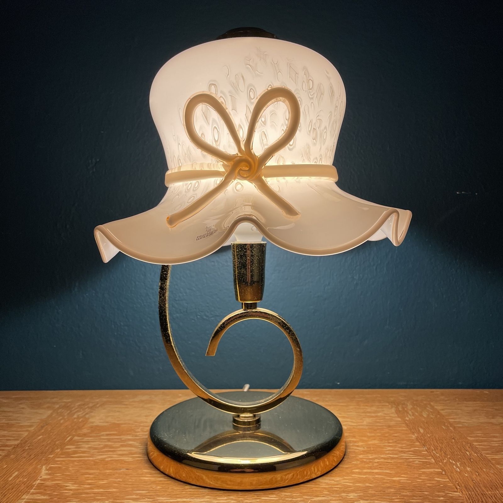 Pink Murano Table Lamp Italy 1980s Woman's Hat Murano Lamp photo buy