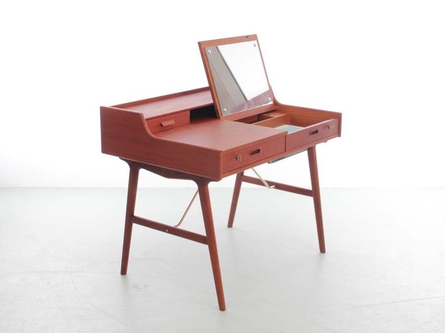 Mid Century  Modern Scandinavian Vanity Desk  In Teack By Arne Wahl Iversen photo vinterior